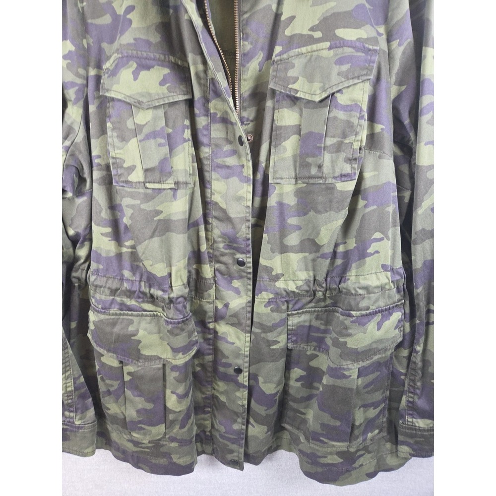 Lane Bryant Field Utility Green Blue Camo Jacket Womens 16 Fitted Grunge NEW - Picture 3 of 13